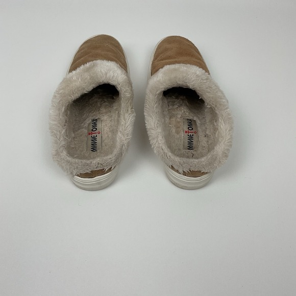 Minnetonka Suede Shearling Slip On Mules 8M Cozy Winter‎ Shoes Comfort Clogs - Picture 4 of 10